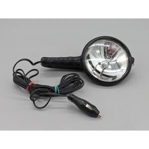 Vintage 12v GE Black Car Truck Boat Hot Rod Hand Held Spotlight Cigarette Plug